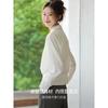 Womens White Lapel Waist Cinched Irregular Hem Long Sleeve Shirt