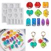 Geometric Pendant Resin Mold, 11-Cavity Silicone Tray with Hanging-Hole Posts for Earrings, Keychains, and Jewelry