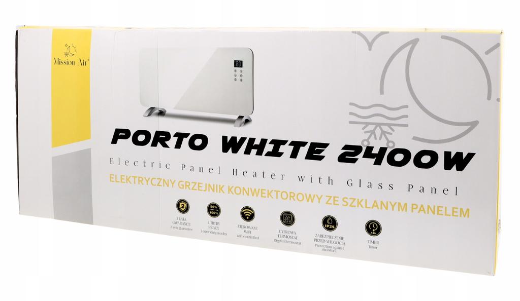 Porto Wifi 2400W White Convector Heater
