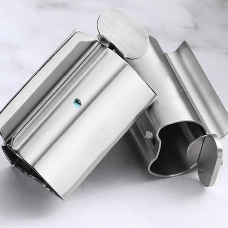 Manual Stainless Steel Toothpaste Dispenser For Home Use With Rotation Design