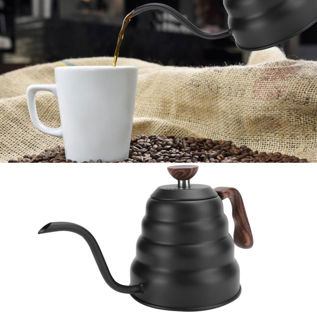 Kaffekanna i rostfritt stål med hällpip Tekanna Svanhalsmunstycke Kastruller Köksartiklar 1,2L