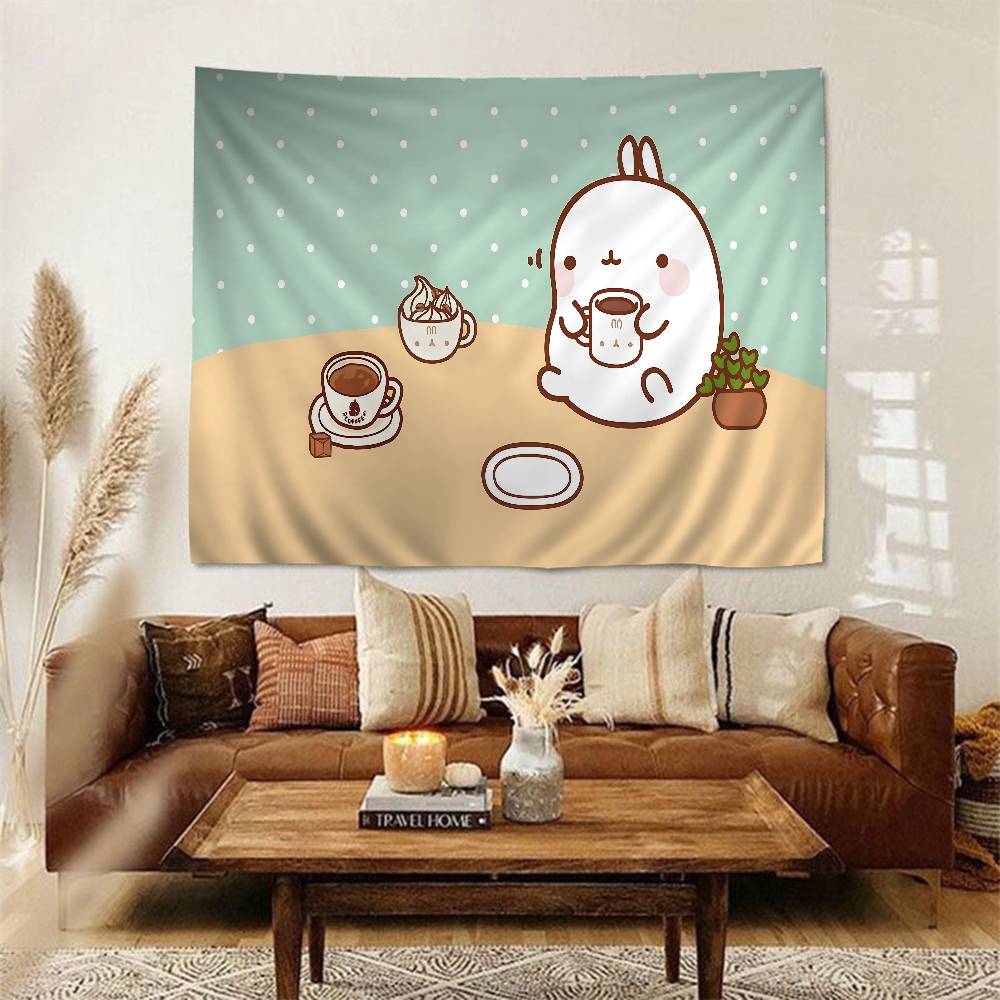 Kawaii MMolangs Colorful Tapestry Wall Hanging Hanging Tarot Hippie Wall Rugs Dorm Wall Art Decor