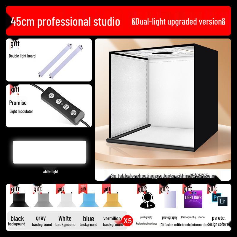 Professional White Background Light Box for E-commerce Photography, Small Still Life and Ghostless Image Shooting
