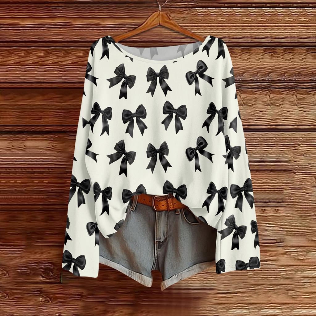 Long Sleeve Shirts For Women Printed Tees Blouses Casual Plus Size Basic Tops Pullover Casual Tunic Top Loose FitShirt