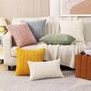 Solid Color Corduroy Striped Decorative Sofa Cushion Cover for Living Room