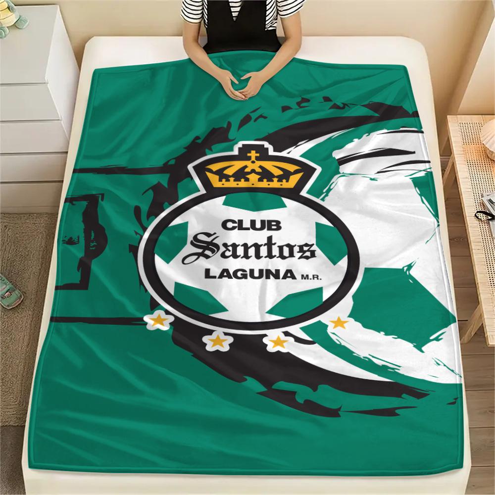 1Pc Club Santos Print Flannel Blanket High Quality Warm Comfortable Cover for All Seasons Perfect for Gifts Home Decor