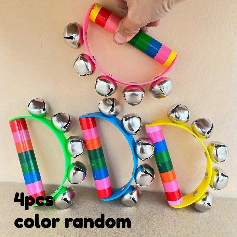1/4pcs Festive Noise Maker, Handheld Percussion Bell, Colorful, with Clear Ring for Cheering, Game Day, Celebration Accessory