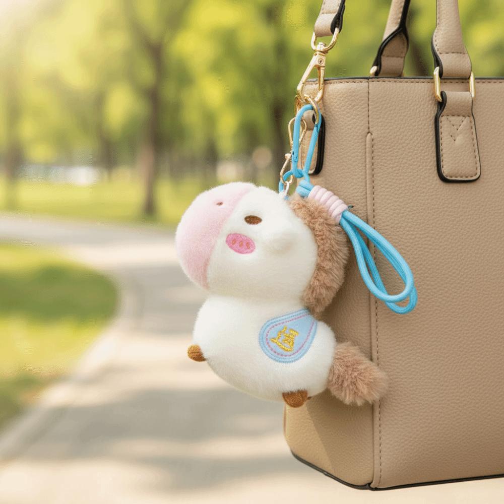 Cartoon Colourful Horse Plush Pendant Keyring Simulation Horse Toy Keychain  New Year Gift