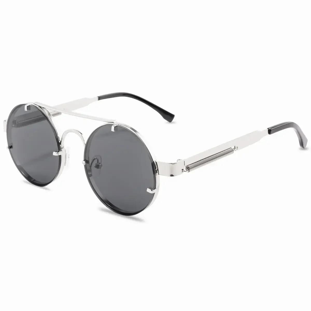 

Retro Punk Style Sunglasses For Female Male Vintage Round Metal Frames Summer Spring Luxury Designer Car Driving Eyeglasses Eyewear