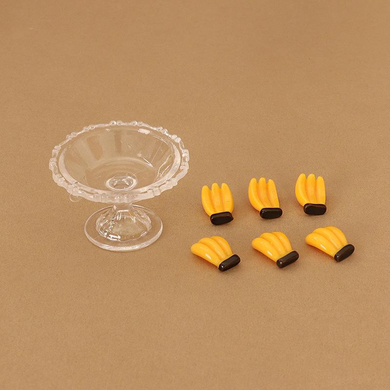 Doll House Simulation Mini Transparent Fruit Tray Decoration Pieces Fruit Food Play Accessories