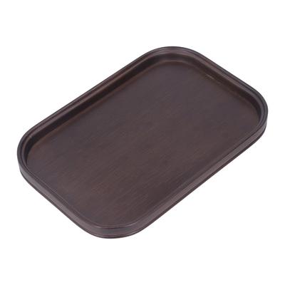 Walnut Finish Tea Tray Rectangle Shape Bamboo Decorative Tray Delicate Fruit Tray  For Home