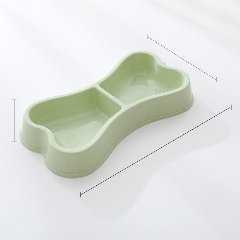 INS Manufacturer's Special Dog Bone Shaped Pet Double Bowl Maca Keel Shaped Dog Double Bowl Pet Bowl for Home Decoration