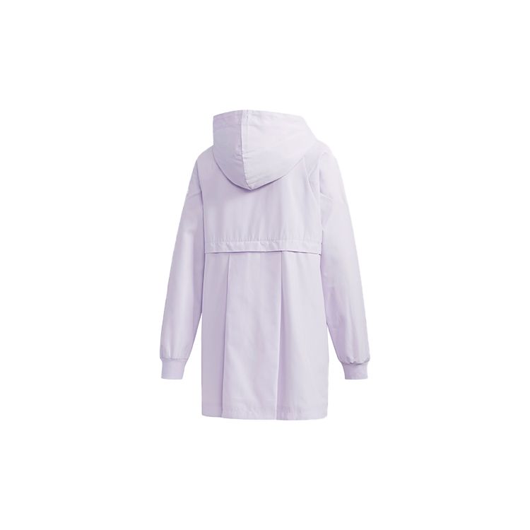 Adidas Alphabet Logo Printed Hooded Outerwear, Women Functional Sports Jacket Light Purple FM9258