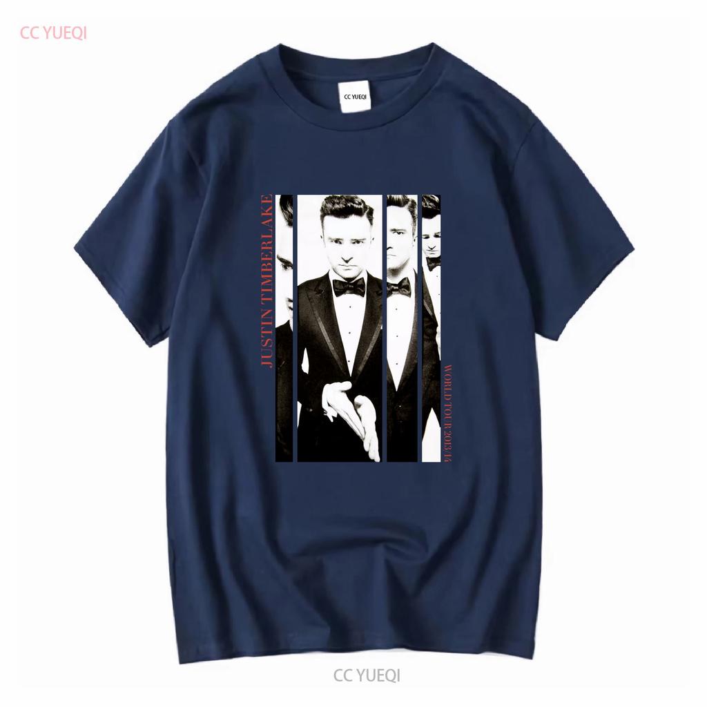 Justin Timberlake Anzug Krawatte Tour Welttermine 2013 14 2014 T-Shirt Klein Lang- Oder Kurzarm Vintage Gewaschen Unisex