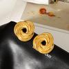 Gewindeohrringe nicht verblassend geometrisch Titanstahl Vintage Steckerohrringe für Damen Mode Schmuck leichter Luxus
