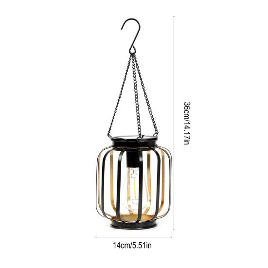 1/2/4Pcs Solar Lantern Outdoor Metal Mesh Shell Solar Powered Hanging Lantern with Hook And Base Garden Patio Porch Decor