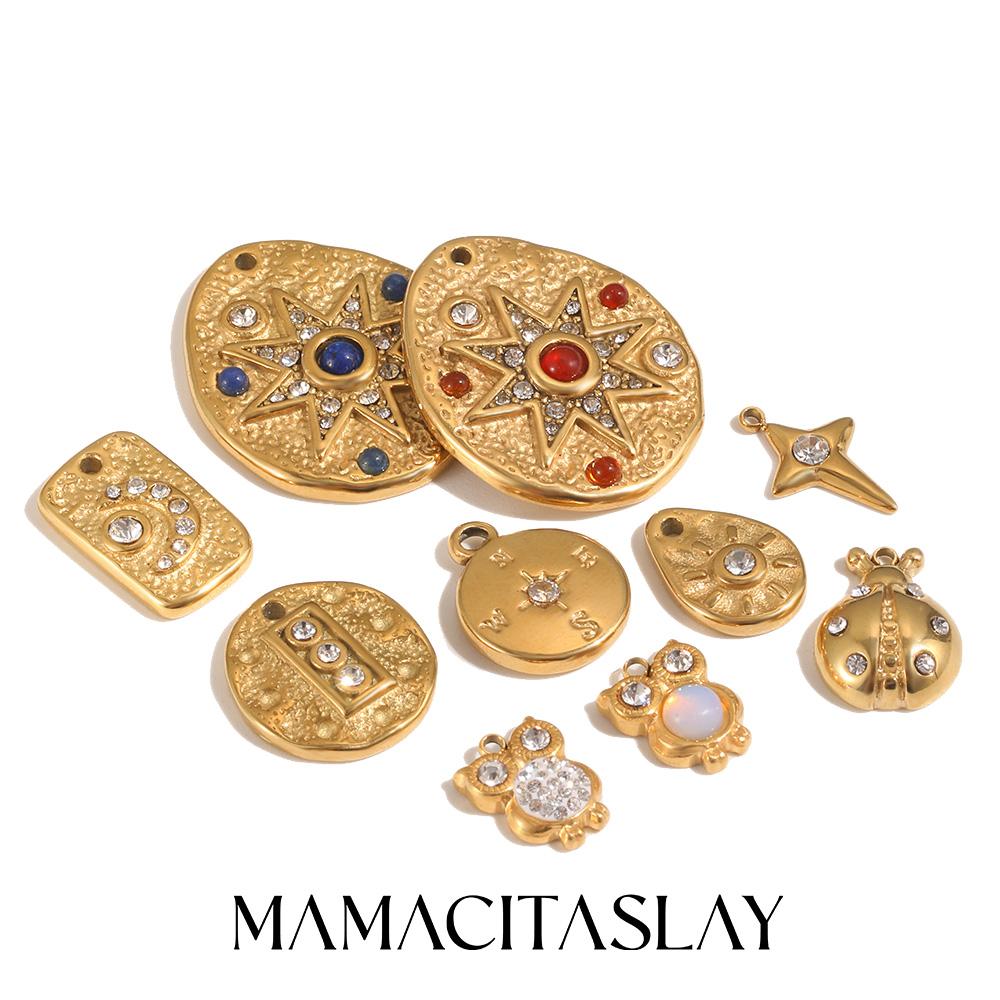 MamacitaSlay Vintage Celestial Animal Charms 18K Gold Plated 316L Stainless Steel Waterproof Jewelry Making Pendants For DIY