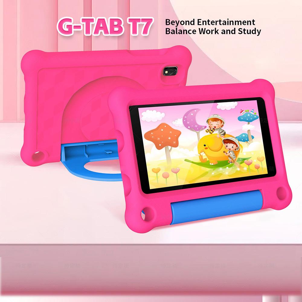 G-tab T7 Pro Kids Tablet, 7 Inch 1024*600 IPS Screen, Android 14, 1.5GHz Quad-core CPU, 4GB RAM (2GB +2GB Expansion) 64GB ROM