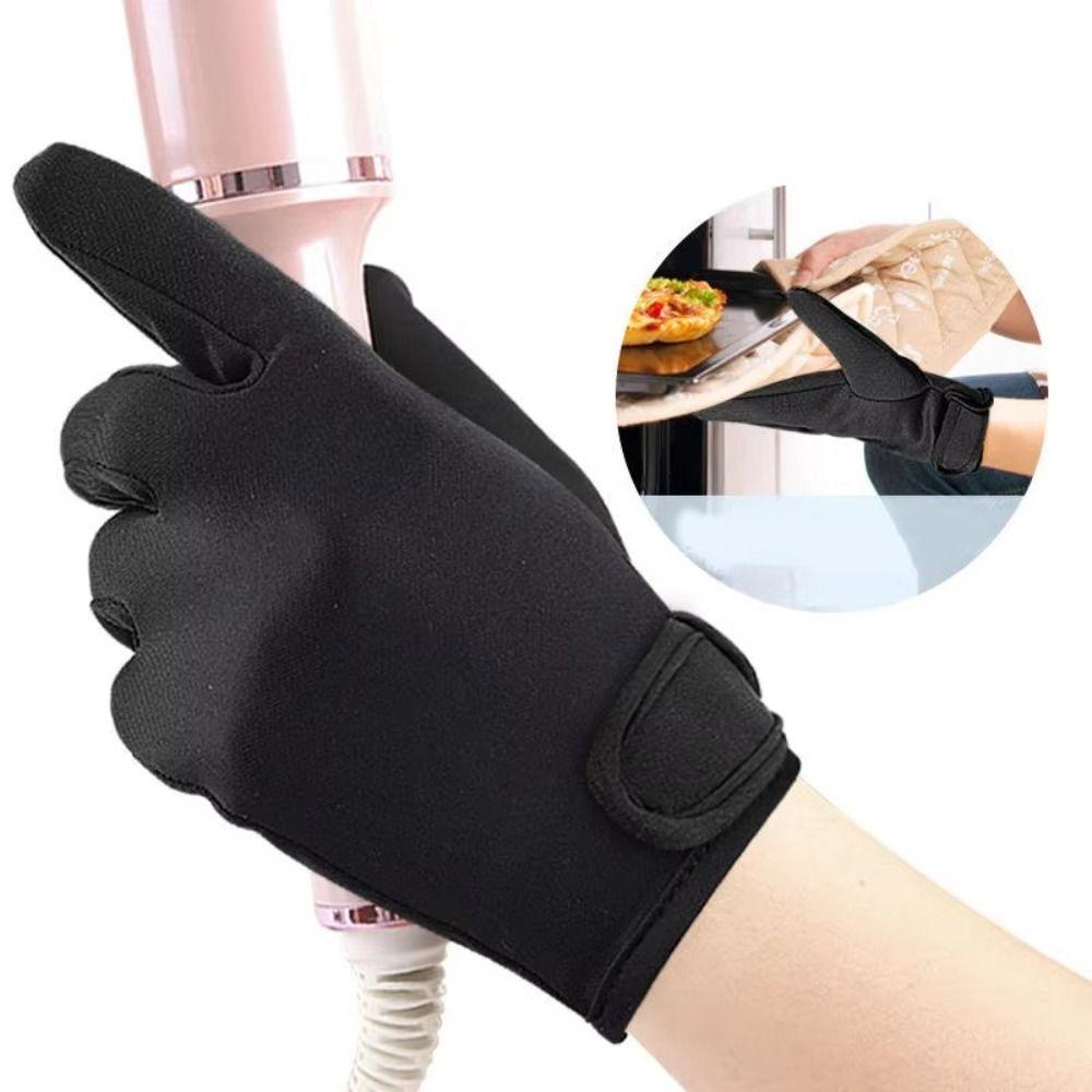 Reusable Curling Wand Glove Black Perming Gloves New Protection Mittens