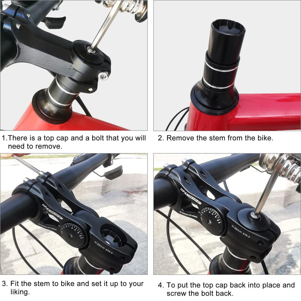 UPANBIKE Bicycle Bike Adjustable 70 90mm 110mm 145mm Aluminum Alloy Handlebar Riser Extender for Road City Bike Stem, 31.8mm Degree, MTB, Bike,