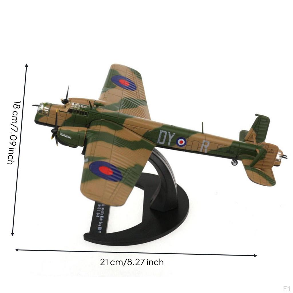 Warplane Model with Display Stand Collectible Metal for Collectors,