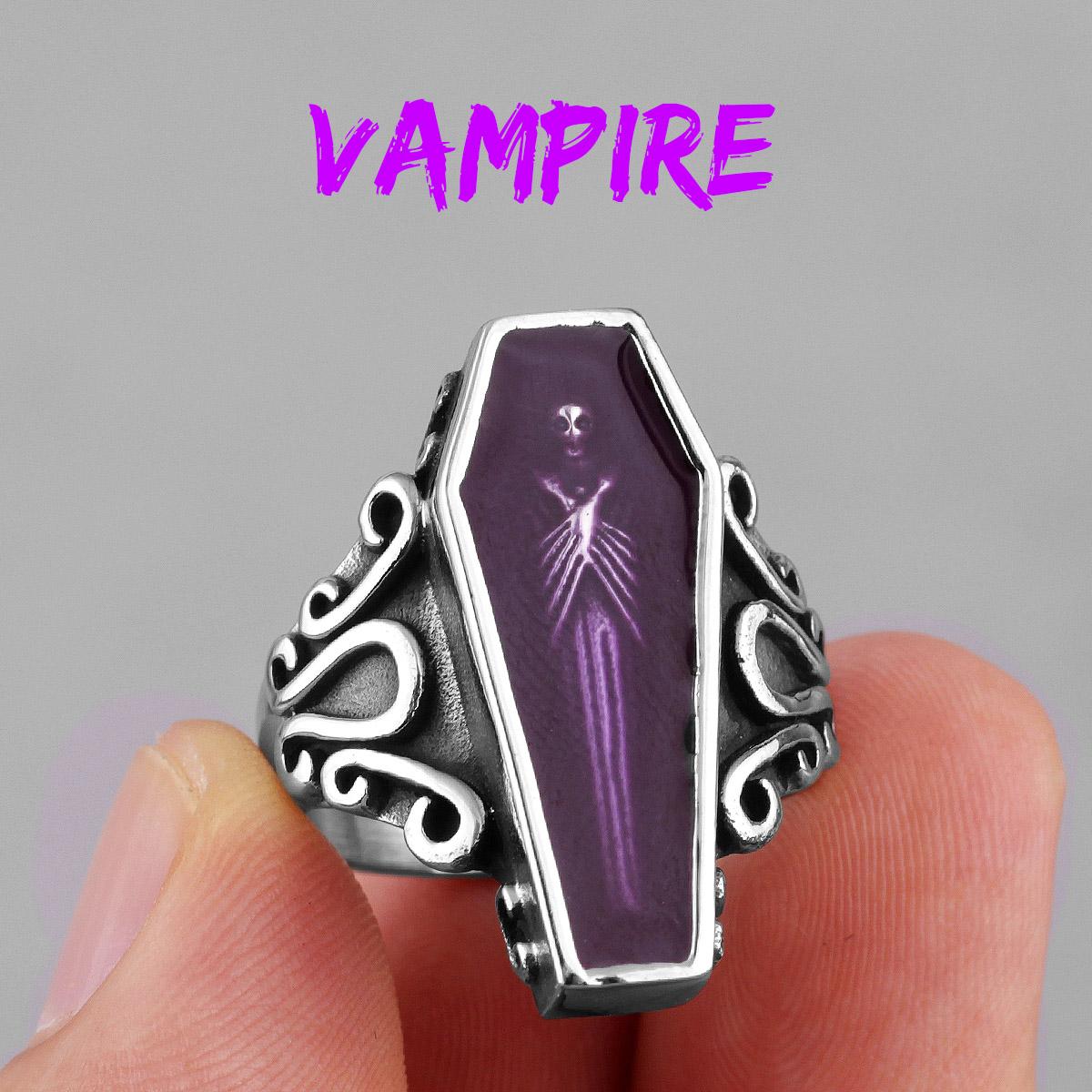 

Вампир Гроб Призрак Нержавеющая сталь Мужские Кольца Готический Панк Уникальный Крутой для Мужчин Бойфренд Ювелирные Изделия Творческий Подарок 8