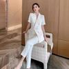 2239 Summer Plus Size Women's Short Sleeve Suit Set - Two-Piece Nine-Point Slim Fit Pants