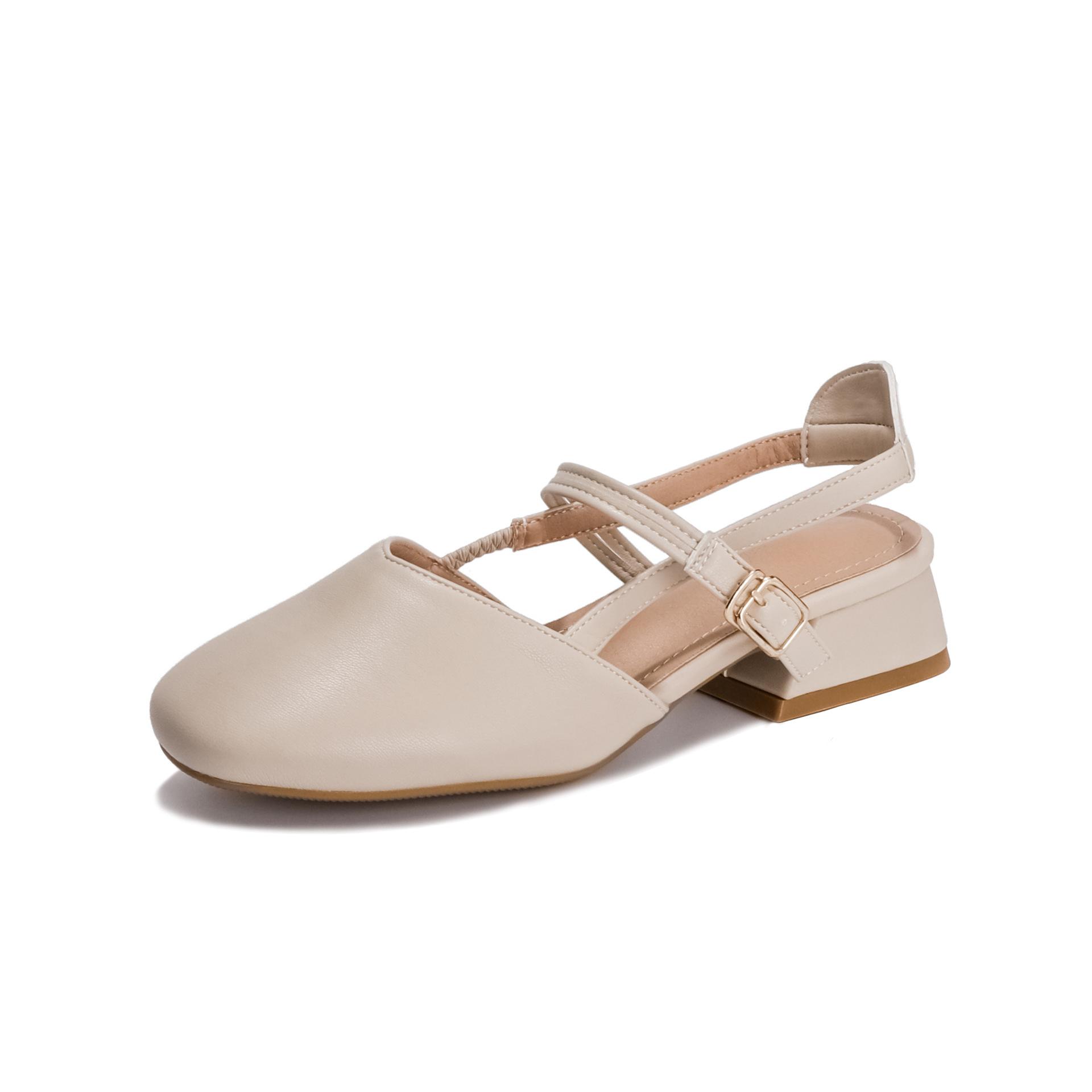 

Autumn new single shoes women wear high-end fashion bag head women s shoes empty breathable sandals female temperament versatile 33