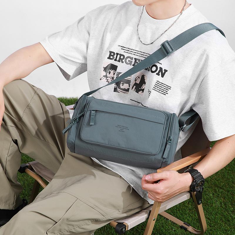 Minimalist Men's Crossbody Bag with Multiple Zipper Compartments for Urban Lifestyle