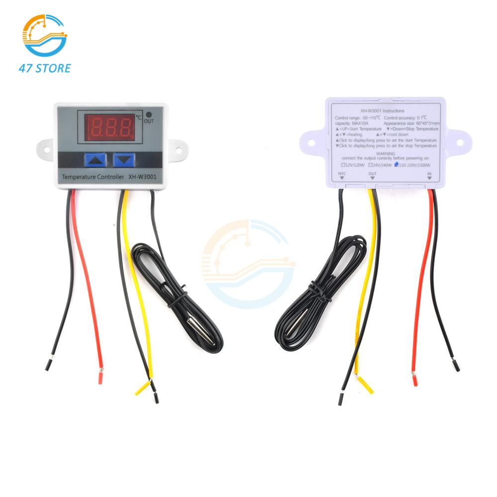 W3001 LED Digital Control Temperature Microcomputer Thermostat Switch Thermometer New Thermoregulator DC 12V 24V AC 110V 220V