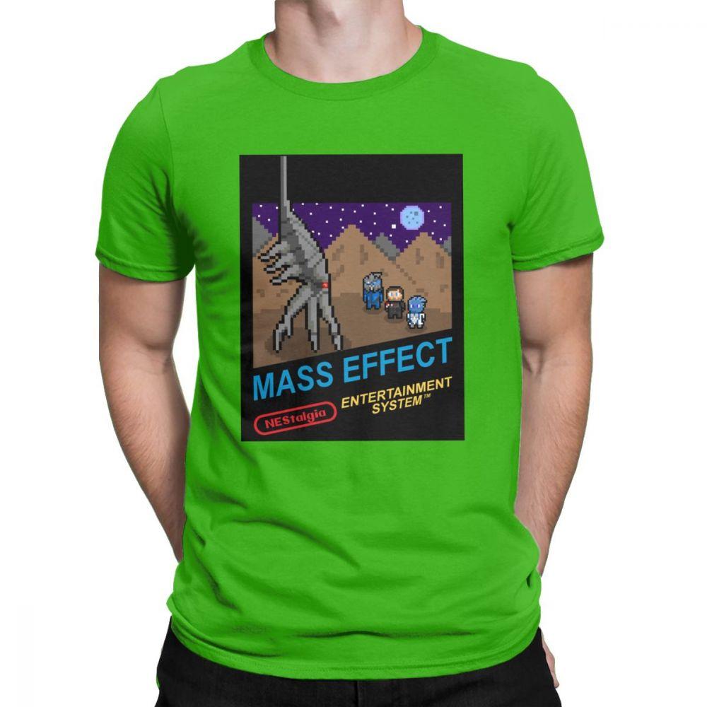 NEStalgia Mass Effect T Shirts  Men  Vintage  Tee Shirt Crew Neck  TShirts Printing Clothing New Arrival