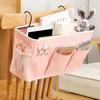 Large Capacity Storage Bag for Books and Remotes Cotton Linen Bedside Pocket Organizer Student Dormitory Accessories