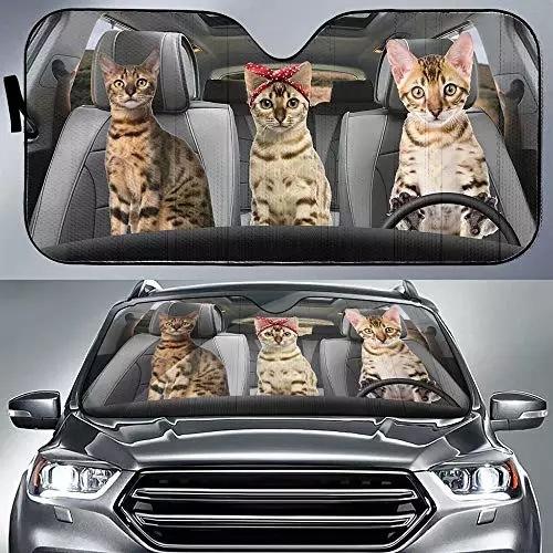 Car Visor Funny Selfie Cat Car Windshield Sun Visor Uv Protection