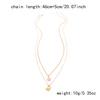 Double Layered Imitation Pearl Starfish Shell Pendant Necklace for Women Ocean Style Summer Beach Jewelry Travel Party Gift