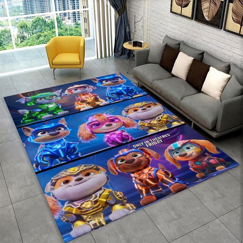 Cartoon P-Patrol Cute Dog Carpet Rug for Playroom Bedroom Living Room Sofa Home Decor,kid Game Area Rug Non-slip Floor Mat