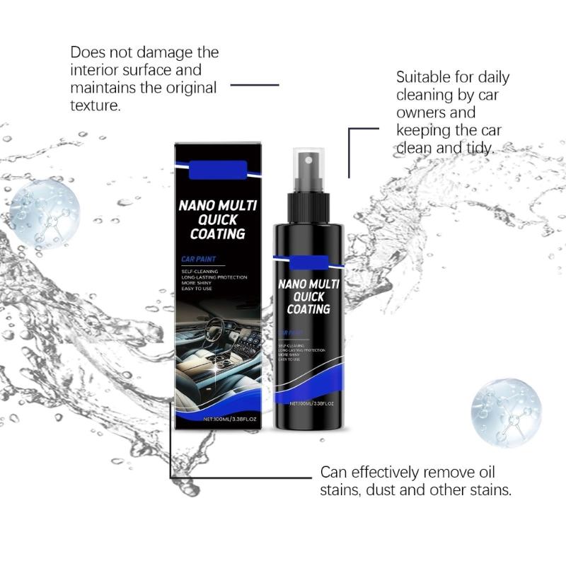 Car Upholstery & Seat Cleaner 100ml with Low Foam Formula Auto Detailing Sprays Cleaning Solution for Leather & Carpet