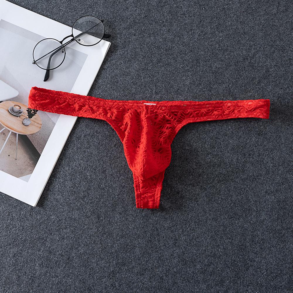 Stilvoller Jacquard-Tanga für Herren mit niedrigem Bund und auffälligem Bund