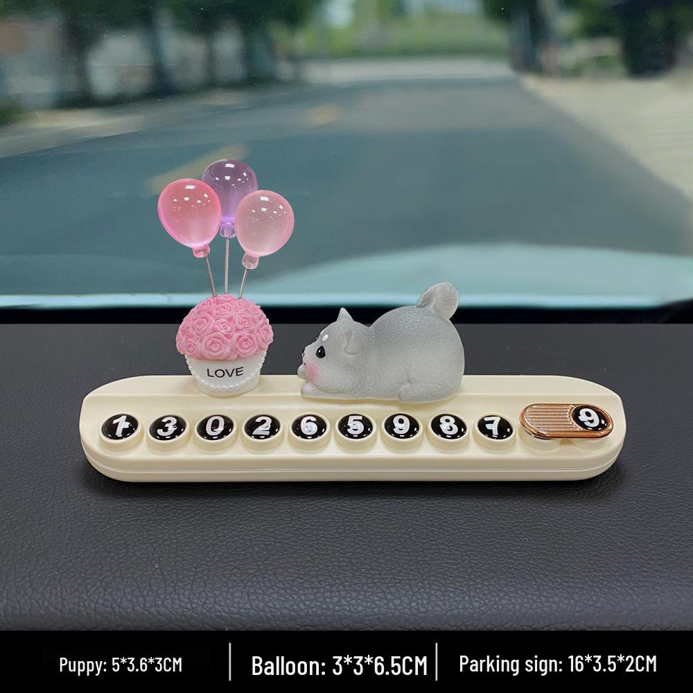 Resin Cute Puppy Car Ornament - Interior Decoration & Decompression Artifact