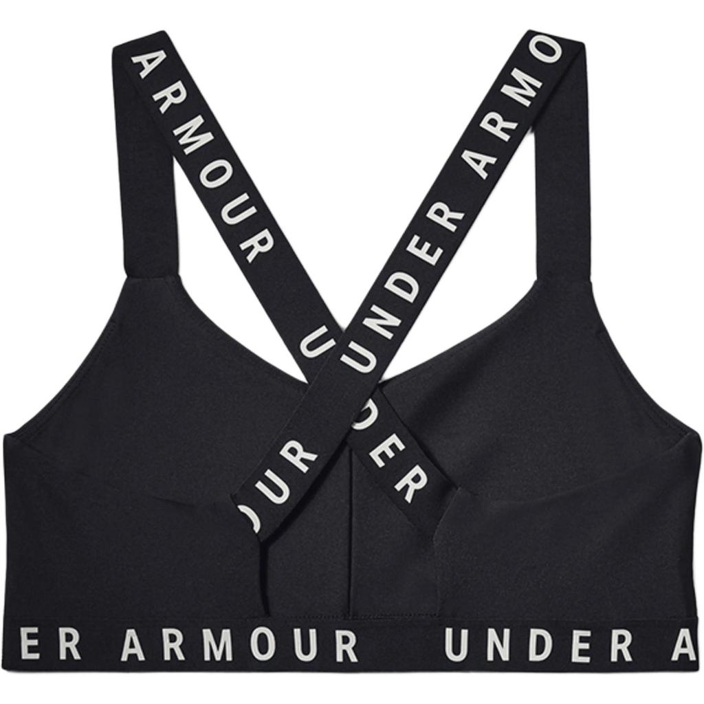 Under Armour Wordmark Strappy Solid Sportlette Women Tops Black 1342646-001