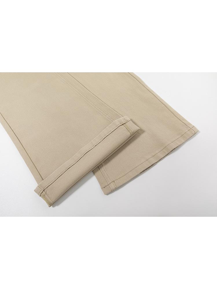 Spring 2026 Bestseller: Women's High-Waisted Milk Tea Micro-Flare Slimming Stretch Denim Pants