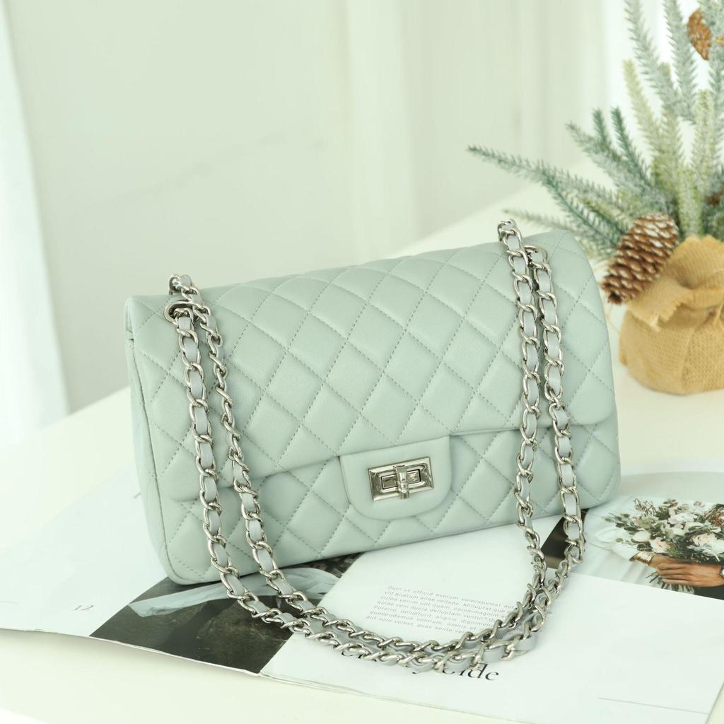 Sheepskin Rhombus Chain Shoulder Bag - 2025 Autumn/Winter Commuter, All-Match, Small Square High-End Ladies' Messenger Bag