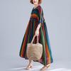 Plus Size Striped Short Sleeve Dress for Women