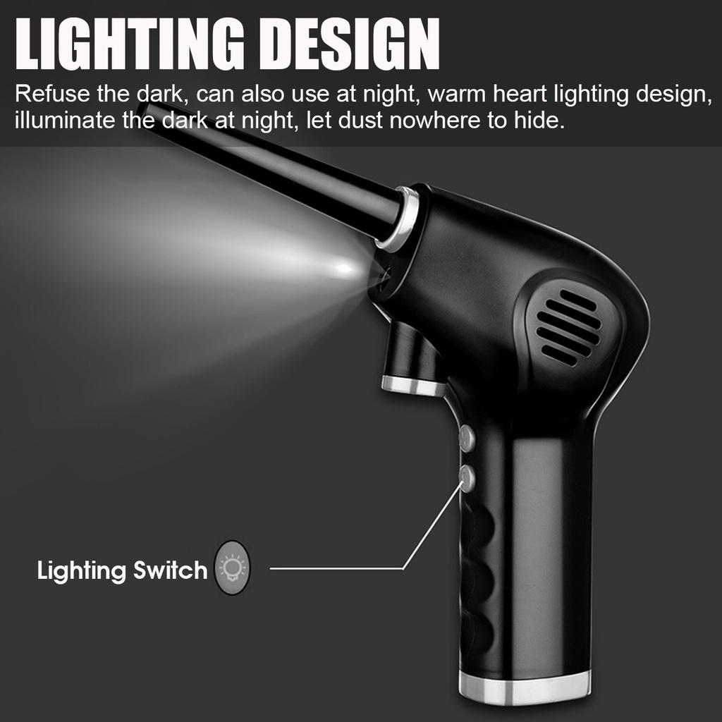 Cordless Air Duster USB Dust Blower Handheld Dust Collector Rechargable Large Capacity Portable for Laptop 65W