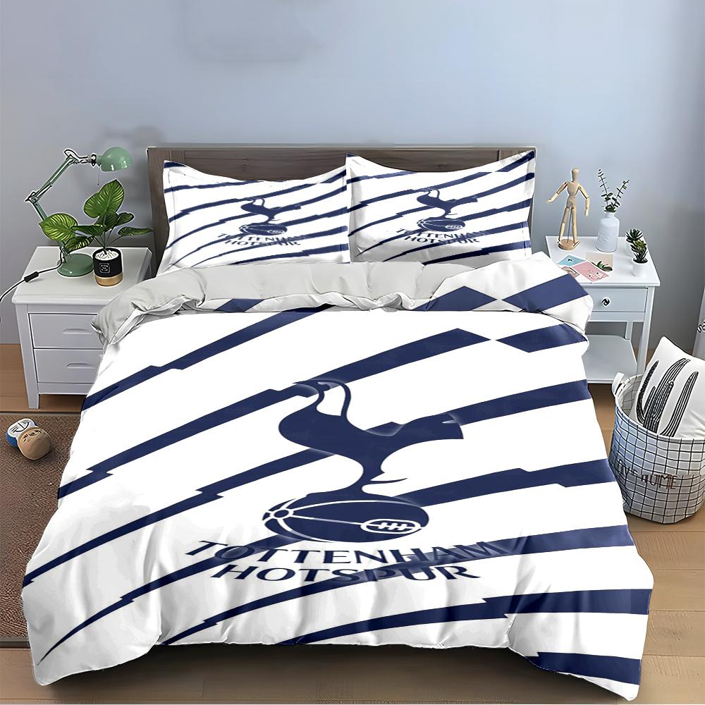 Tottenham Hotspur Bedding Set Bedding Set (1 Duvet Cover, 2 Pillowcases, Duvet Not Included)