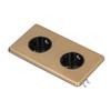 German Style Double Plug Socket Wire Drawing Stainless Steel Panel Double Plug Socket 250V 16A