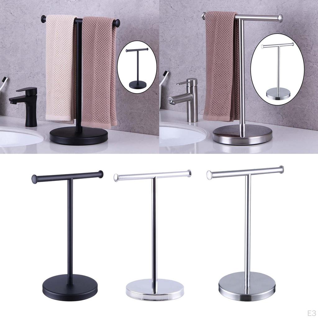 Stainless Jewelry Brushed Accessories Towel Holder Stand Rack Bath for Vanity Countertop