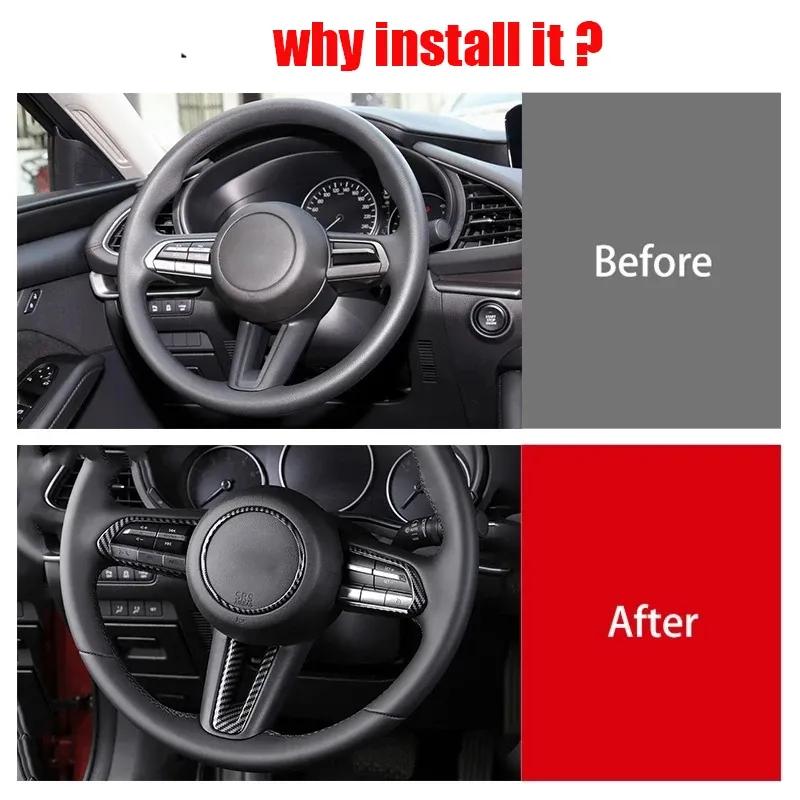 For Mazda 3 Axela BP CX-30 DM cx-50 -  Steering Wheel Trim Circle Sequ Ring Cover Button Decoration Sticker