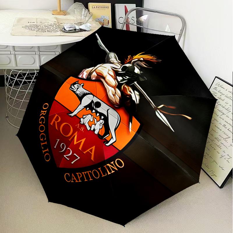 1PC Rome Wolf Football club Printed Umbrella Folding umbrella, automatic umbrella 8-Frame for Travel, camping Fan gifts Christmas Gifts