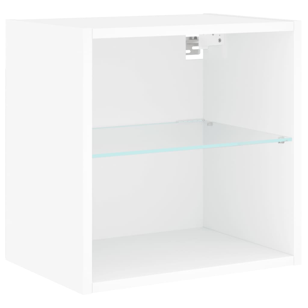 Wall Mounted Nightstand with LED Lights White