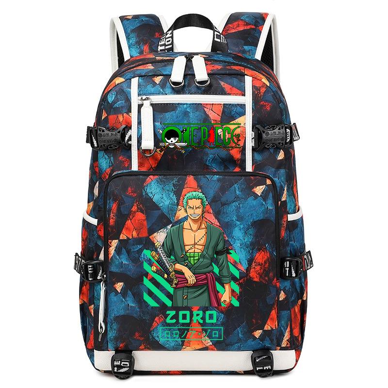 One Piece Zoro Anime Backpack Large Capacity School Bag for Teens Kids